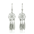 Sterling Silver Dream Catcher Dangle Earrings by Bids.com
