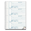 Rediform Spiralbound Unnumbered Money Receipt Book, Three-Part Carbonless, 7 x 2.75, 4/Page, 120 Forms