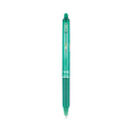 Pilot FriXion Clicker Erasable Gel Pen, Retractable, Fine 0.7 mm, Green Ink, Green Barrel, Dozen