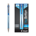 Pilot Better Ballpoint Pen, Retractable, Fine 0.7 mm, Blue Ink, Translucent Blue Barrel, Dozen