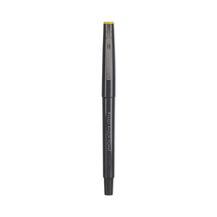 Pilot Razor Point Fine Line Porous Point Pen, Stick, Extra-Fine 0.3 mm, Black Ink, Black Barrel, Dozen