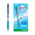 Pilot B2P Bottle-2-Pen Recycled Ballpoint Pen, Retractable, Fine 0.7 mm, Black Ink, Translucent Blue Barrel, Dozen