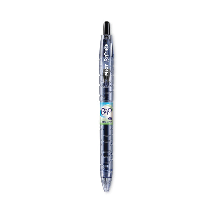 Pilot B2P Bottle-2-Pen Recycled Gel Pen, Retractable, Fine 0.7 mm, Black Ink, Translucent Blue Barrel