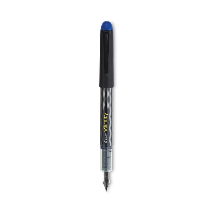 Pilot Varsity Fountain Pen, Medium 1 mm, Blue Ink, Gray Pattern Wrap