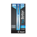 Pilot Better Ballpoint Pen, Retractable, Fine 0.7 mm, Blue Ink, Translucent Blue Barrel, Dozen
