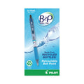 Pilot B2P Bottle-2-Pen Recycled Ballpoint Pen, Retractable, Fine 0.7 mm, Black Ink, Translucent Blue Barrel, Dozen