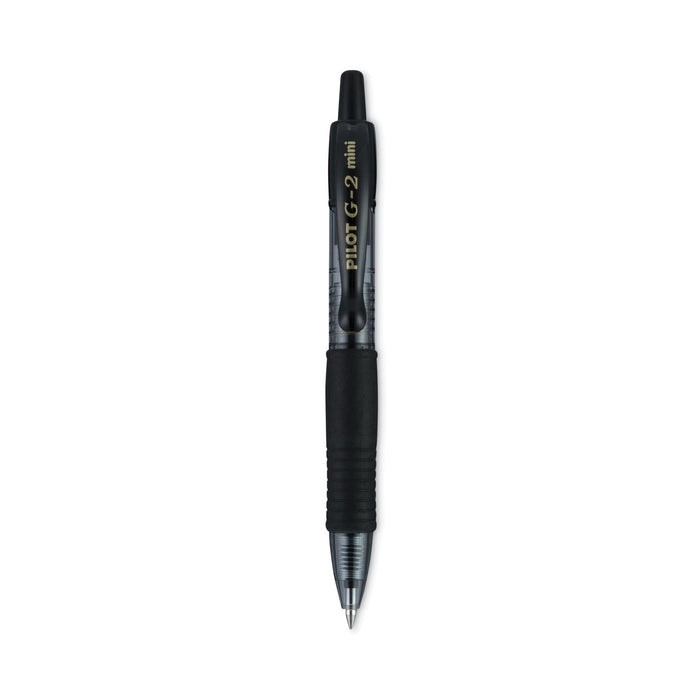 Pilot G2 Mini Gel Pen, Retractable, Fine 0.7 mm, Black Ink, Black Barrel, 4/Pack