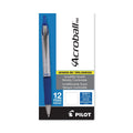 Pilot Acroball Pro Advanced Ink Ballpoint Pen, Retractable, Medium 1 mm, Blue Ink, Silver Barrel, Dozen