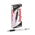 Pilot EasyTouch Ballpoint Pen, Stick, Fine 0.7 mm, Black Ink, Clear Barrel, Dozen