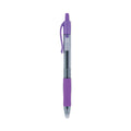 Pilot G2 Premium Gel Pen, Retractable, Fine 0.7 mm, Purple Ink, Smoke Barrel, Dozen
