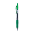 Pilot G2 Premium Gel Pen, Retractable, Fine 0.7 mm, Green Ink, Smoke Barrel, Dozen