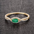0.32 Carat Genuine Zambian Emerald and White Diamond 14K Yellow Gold Ring by Bids.com