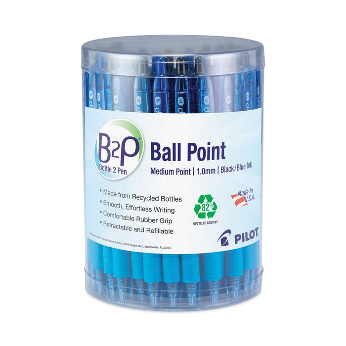 Pilot B2P Bottle-2-Pen Recycled Ballpoint Pen, Retractable, Medium 1 mm, Assorted Ink and Barrel Colors, 36/Pack