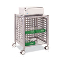 Vertiflex File Cart with Open Top, Metal, 1 Shelf, 2 Bins, 28.25" x 13.75" x 27.38", Matte Gray