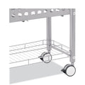 Vertiflex File Cart with Open Top, Metal, 1 Shelf, 2 Bins, 28.25" x 13.75" x 27.38", Matte Gray