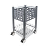 Vertiflex Sidekick File Cart, Metal, 1 Shelf, 1 Bin, 13.75" x 15.5" x 26.25", Matte Gray