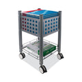 Vertiflex Sidekick File Cart, Metal, 1 Shelf, 1 Bin, 13.75" x 15.5" x 26.25", Matte Gray
