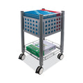 Vertiflex Sidekick File Cart, Metal, 1 Shelf, 1 Bin, 13.75" x 15.5" x 26.25", Matte Gray