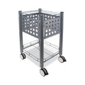 Vertiflex Sidekick File Cart, Metal, 1 Shelf, 1 Bin, 13.75" x 15.5" x 26.25", Matte Gray