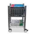 Vertiflex Sidekick File Cart, Metal, 1 Shelf, 1 Bin, 13.75" x 15.5" x 26.25", Matte Gray