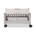 Vertiflex Underdesk Machine Stand, Metal, 2 Shelves, 90 lb Capacity, 21.5" x 17.88" x 11.5", Matte Gray
