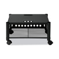 Vertiflex Underdesk Machine Stand, Metal, 2 Shelves, 90 lb Capacity, 21.5" x 17.88" x 11.5", Black