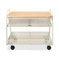 Safco Onyx Under Desk Machine Stand, Metal, 1 Shelf, 1 Drawer, 1 Bin, 100 lb Capacity, 21" x 16" x 17.5", White