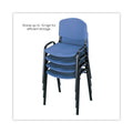 Safco Stacking Chair, Supports Up to 250 lb, Blue Seat/Back, Black Base, 4/Carton