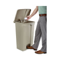 Safco Large Capacity Plastic Step-On Receptacle, 23 gal, Tan