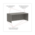 Alera Valencia Series Straight Front Desk Shell, 71" x 35.5" x 29.63", Gray