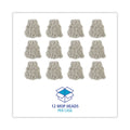 Boardwalk Banded Cotton Mop Head, #24, White, 12/Carton