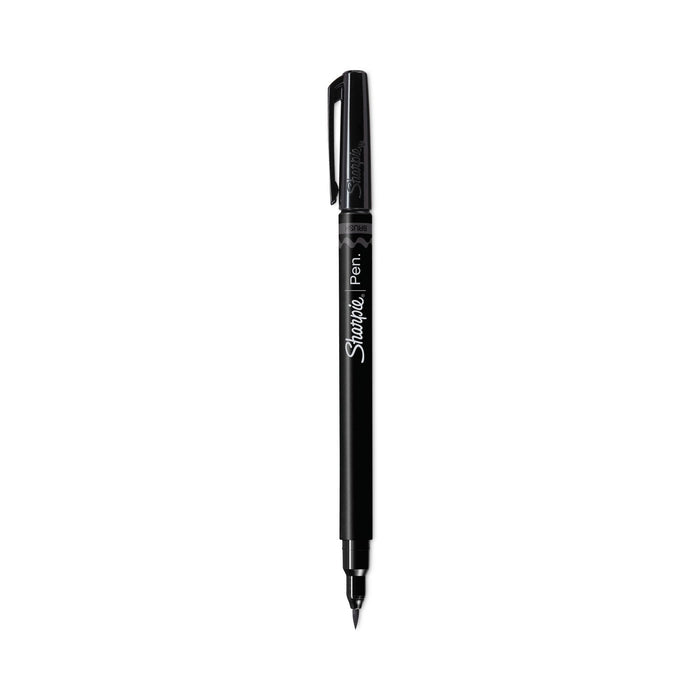 Sharpie Brush Tip Pens, Fine Brush Tip, Black, Dozen