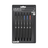 uniball 207 Plus+ Gel Pen, Retractable, Medium 0.7 mm, Assorted Ink Colors, Black Barrel, 6/Pack