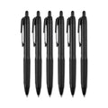 uniball 207 Plus+ Gel Pen, Retractable, Medium 0.7 mm, Assorted Ink Colors, Black Barrel, 6/Pack