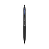 uniball 207 Plus+ Gel Pen, Retractable, Medium 0.7 mm, Blue Ink, Black Barrel, Dozen