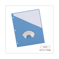Universal Slash-Cut Pockets for Three-Ring Binders, Jacket, Letter, 11 Pt., Blue, 10/Pack