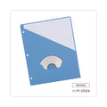 Universal Slash-Cut Pockets for Three-Ring Binders, Jacket, Letter, 11 Pt., Blue, 10/Pack