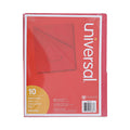 Universal Slash-Cut Pockets for Three-Ring Binders, Jacket, Letter, 11 Pt., 8.5 x 11, Red, 10/Pack