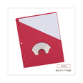 Universal Slash-Cut Pockets for Three-Ring Binders, Jacket, Letter, 11 Pt., 8.5 x 11, Red, 10/Pack