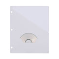 Universal Slash-Cut Pockets for Three-Ring Binders, Jacket, Letter, 11 Pt., 9.75 x 11.75, White, 10/Pack