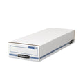 Bankers Box STOR/FILE Check Boxes, 9.25" x 25" x 4.13", White/Blue, 12/Carton