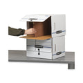 Bankers Box SIDE-TAB Storage Boxes, Letter Files, White/Blue, 12/Carton