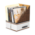 Bankers Box Corrugated Cardboard Magazine File, 4 x 9 x 11.5, Wood Grain, 12/Carton