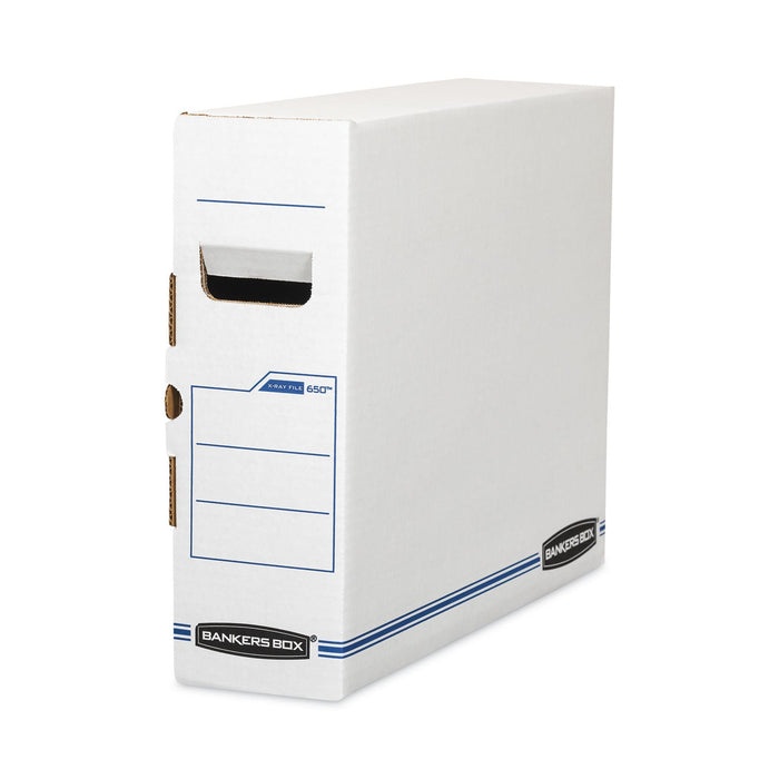 Bankers Box X-Ray Storage Boxes, 5" x 18.75" x 14.88", White/Blue, 6/Carton