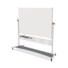 MasterVision Magnetic Reversible Mobile Easel, Horizontal Orientation, 70.8" x 47.2" Board, 80" Tall Easel, White/Silver