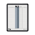 Quartet Employee In/Out Board, Porcelain, 11 x 14, Gray, Black Plastic Frame
