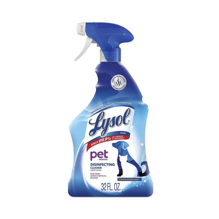 LYSOL Pet Solutions Disinfecting Cleaner, Citrus Blossom, 32 oz Trigger Bottle, 9/Carton