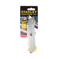Stanley Quick-Change Utility Knife with Retractable Blade and Twine Cutter, 6" Metal Handle, Gray