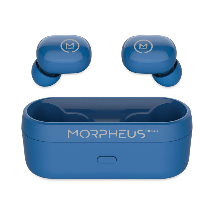Morpheus 360 Spire True Wireless Earbuds Bluetooth In-Ear Headphones with Microphone, Island Blue