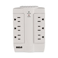 RCA 6 Outlet Swivel Surge Protector, 6 AC Outlets, 1,200 J, White